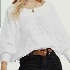 Free People | We The Free Termal waffle knit White Top XS